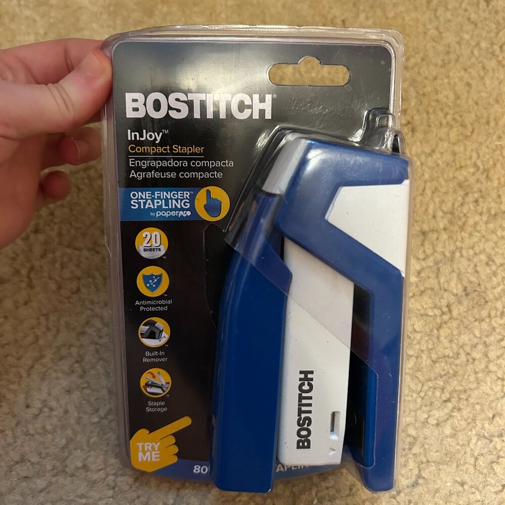 Bostitch Injoy Compact Stapler one-finger stapling by paperpro “Stapler”